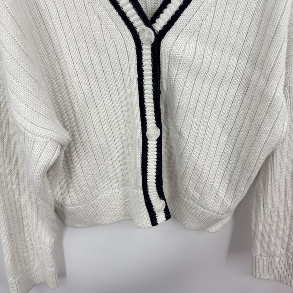 Abercrombie Cardigan Sweater Womens Large Preppy Fisherman Nautical Academia 90s - Picture 6 of 8
